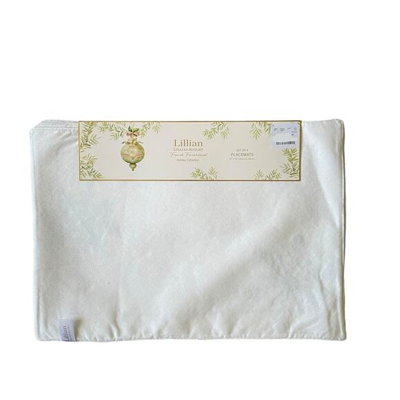 Lillian August Christmas Placemats Set of 4 Gold & Silver Snowflake Holiday Glam - Picture 4 of 13